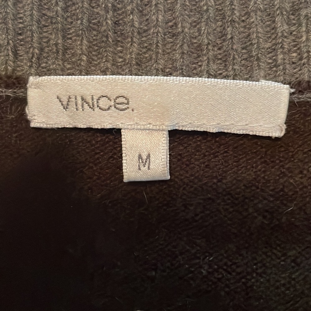 Vince 100% Cashmere Cardigan Brown/ gray/ Charcoal Size M - Picture 6 of 7
